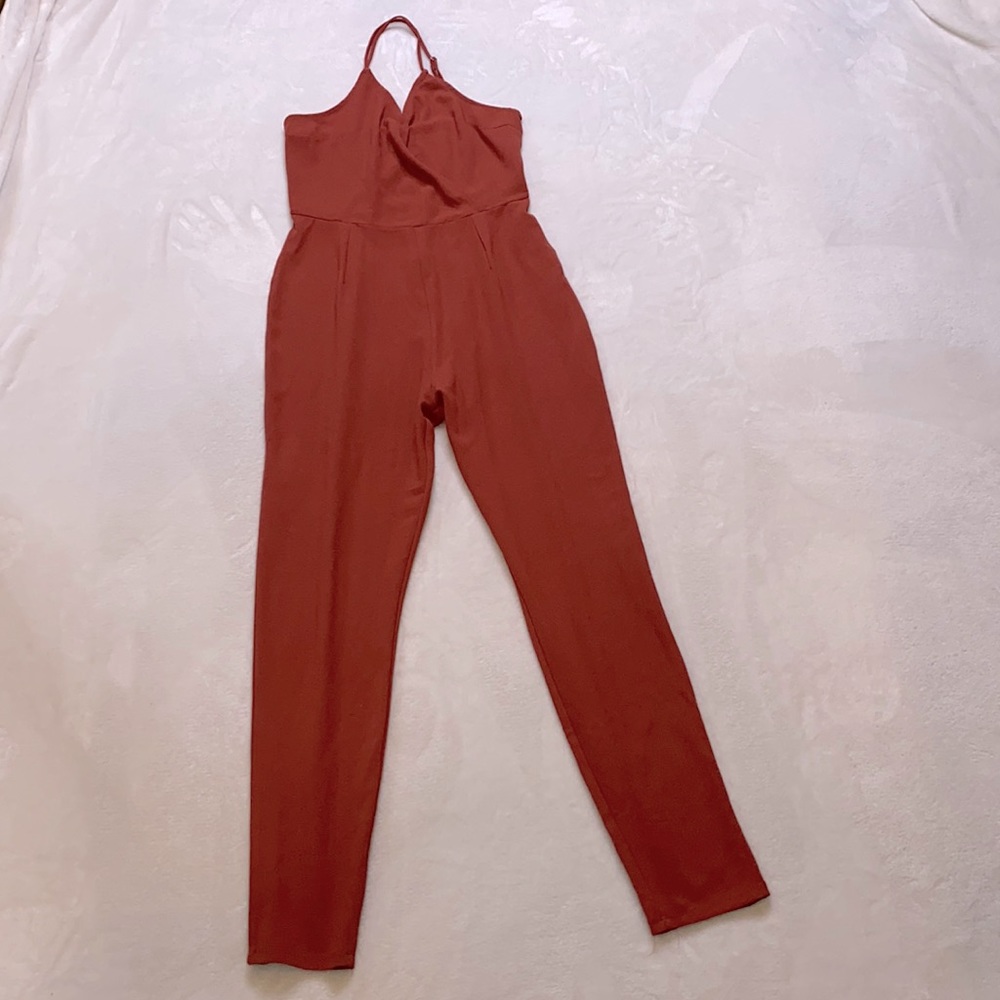 Mind Code- burnt orange jumpsuit